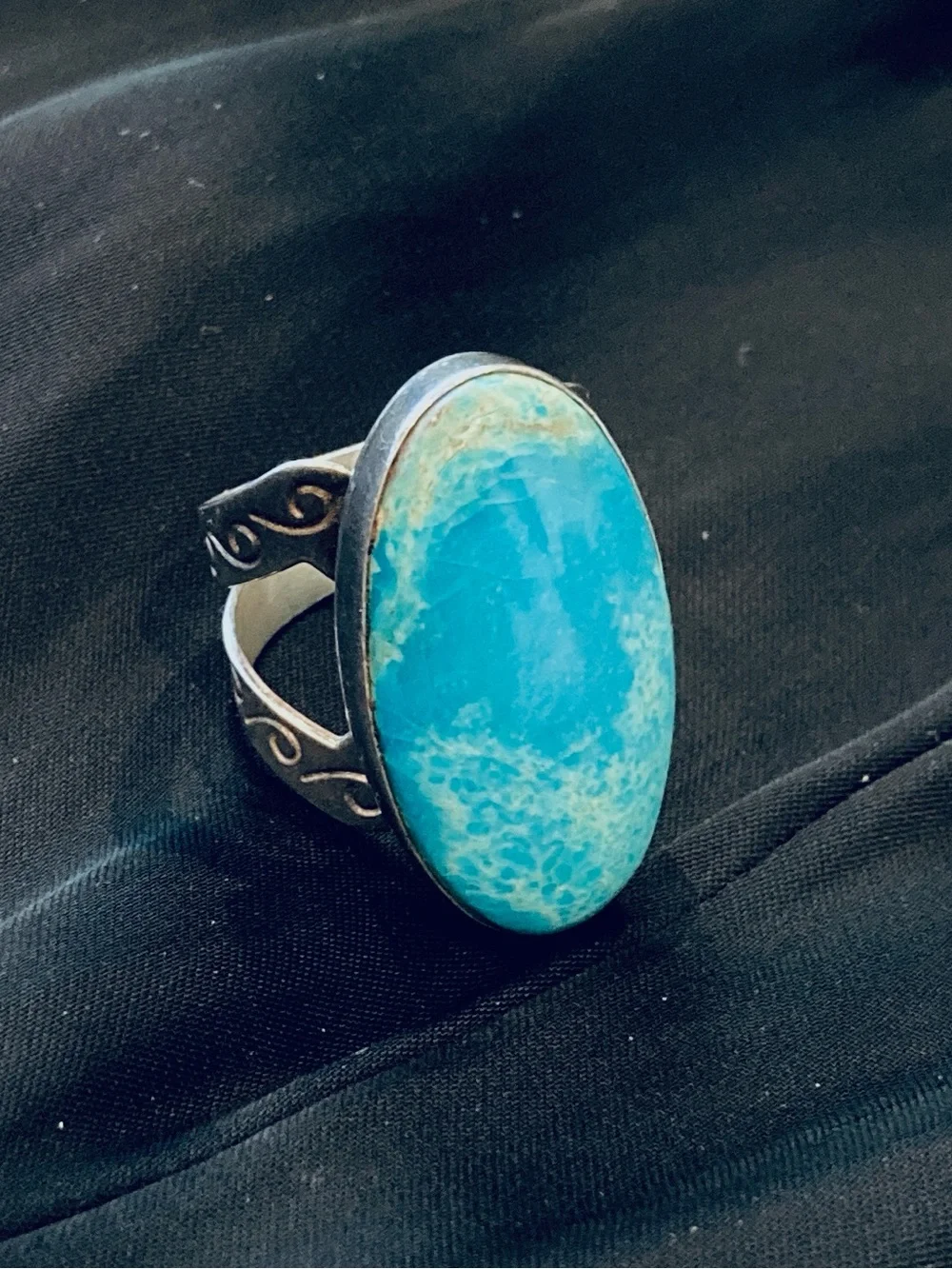 Jay King DTR Sterling Silver 925 Oval Kingman Turquoise Statement Ring